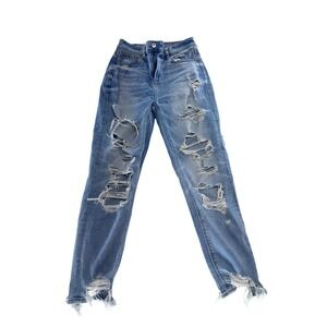 American‎ Eagle Outfitters Women's Distressed Ripped  Denim Jeans Size 0 Short